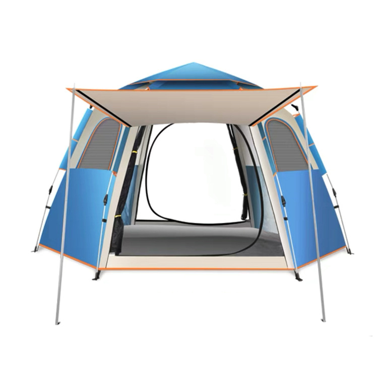 Outdoor Portable Folding Rain Protection Dew Wilderness Camping Automatic Hexagonal Tent - Image 2