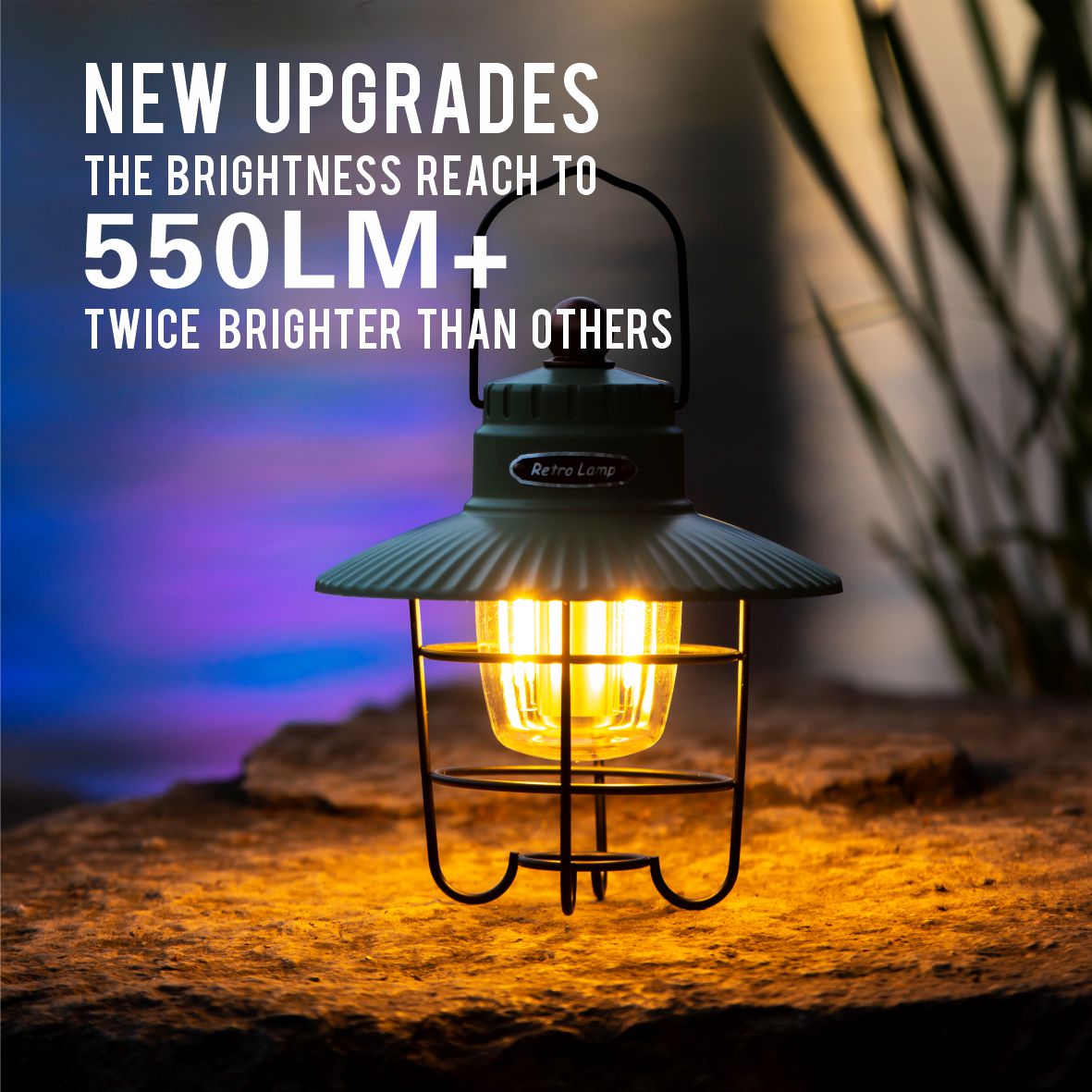 Outdoor Portable Retro Camping Tent Light - Rechargeable Camping White Lamp - Image 3