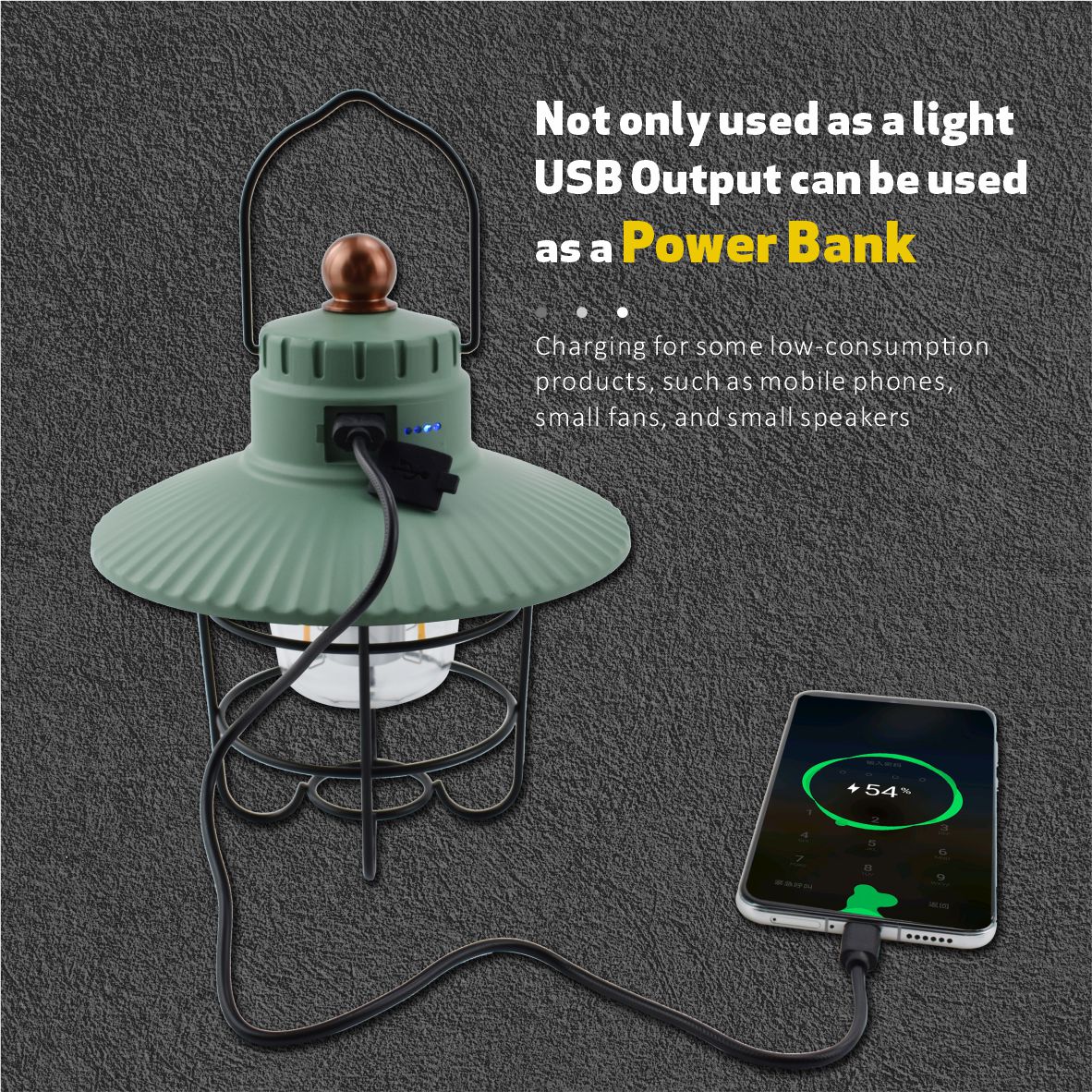 Outdoor Portable Retro Camping Tent Light - Rechargeable Camping White Lamp - Image 5